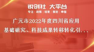 廣元市2022年度四川省應用基礎研究、科技成果轉(zhuǎn)移轉(zhuǎn)化引導計劃項目的限額推薦類項目獎補政策