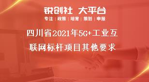 四川省2021年5G+工業互聯網標桿項目其他要求獎補政策