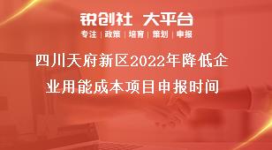 四川天府新區(qū)2022年降低企業(yè)用能成本項目申報時間獎補(bǔ)政策